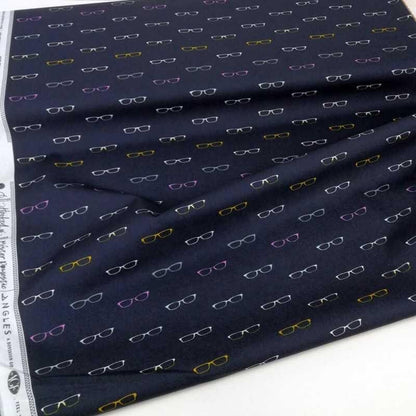 Art Gallery Fabric | Reader Glasses Fabric | Hooked by Mister Domestic Quilt | Cotton fabric | Sold by the Half Yard