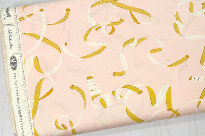 Pink cotton with measuring tapes. Art Gallery Fabrics, Measure Twice Woven fabric, quilt fabric, Sold by Half Yard