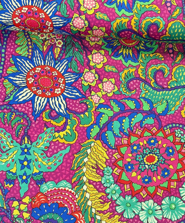 Sally Kelly, Botanica, Botanica in Pitaya, Windham Fabric, Cotton, Sold by the Half Yard