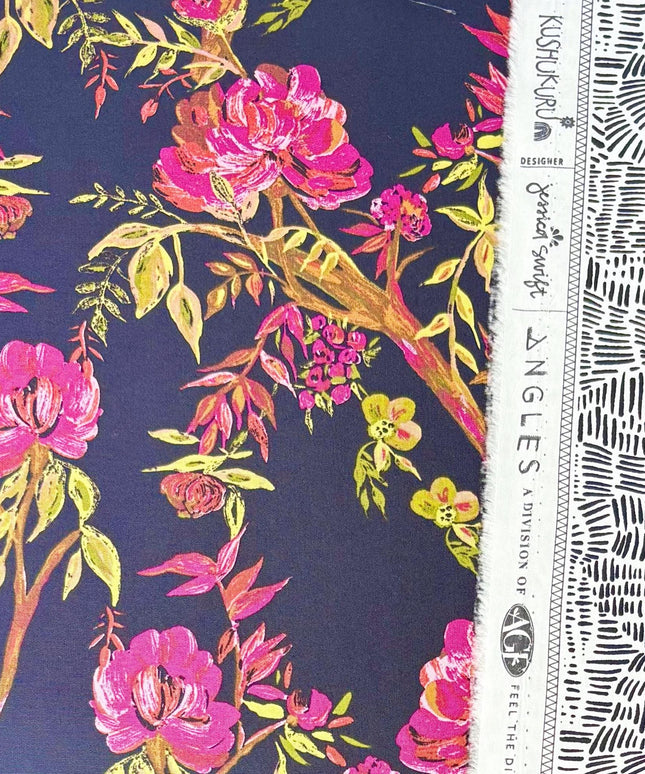 Fat Quarter SET | AGF Floral | black white cotton | Art Gallery Fabrics | Rose Cotton