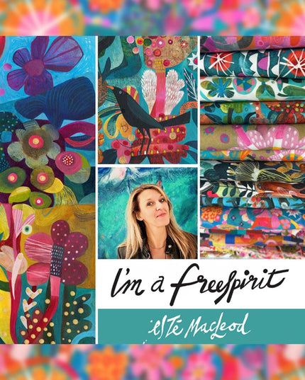 Este MacLeod Colori Cherie White PWES038, Free Spirit Fabric, 100% Cotton Fabric, Sold by the Half Yard