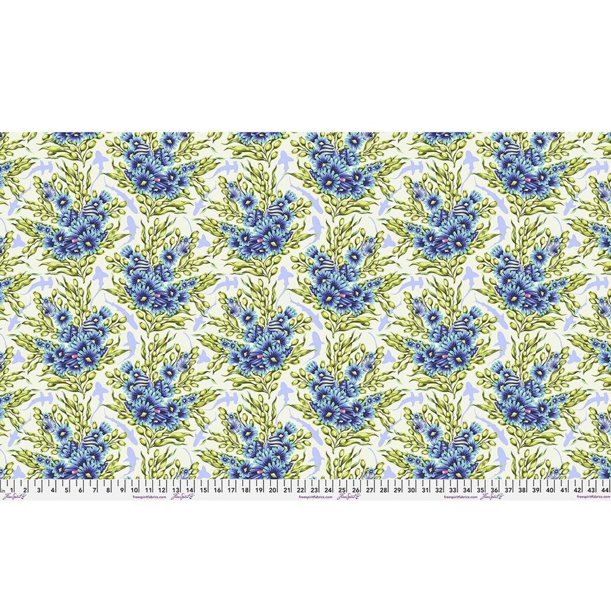 Tula Pink Floral Reef Shadow Sharks Marine PWTP267, Free Spirit Fabric, Ocean, 100% Cotton Fabric, Sold by the Half Yard