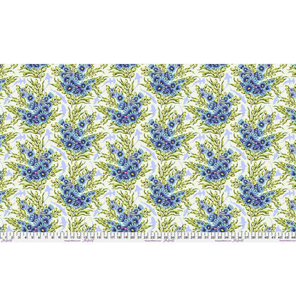 Tula Pink Floral Reef Shadow Sharks Marine PWTP267, Free Spirit Fabric, Ocean, 100% Cotton Fabric, Sold by the Half Yard
