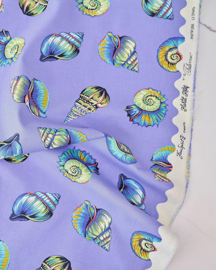 PRE-ORDER, Tula Pink Floral Reef Lil Shelly Marine PWTP266, Free Spirit Fabric, 100% Cotton Fabric, April 2026 Release