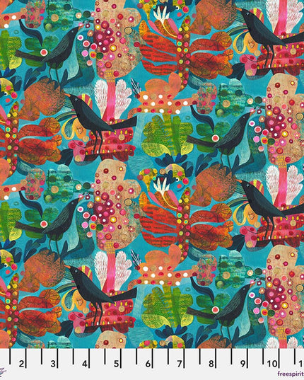 Este MacLeod Colori Aloe Teal PWES037, Free Spirit Fabric, 100% Cotton Fabric, Sold by the Half Yard