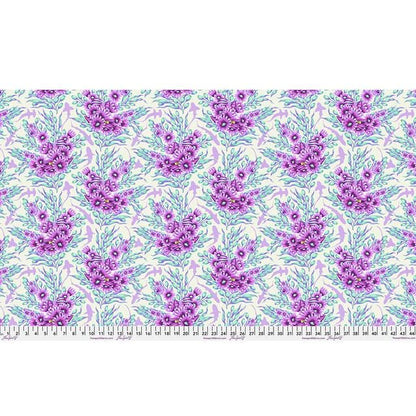 Tula Pink Floral Reef Shadow Sharks Ultraviolet PWTP267, Free Spirit Fabric, Ocean, 100% Cotton Fabric, Sold by the Half Yard