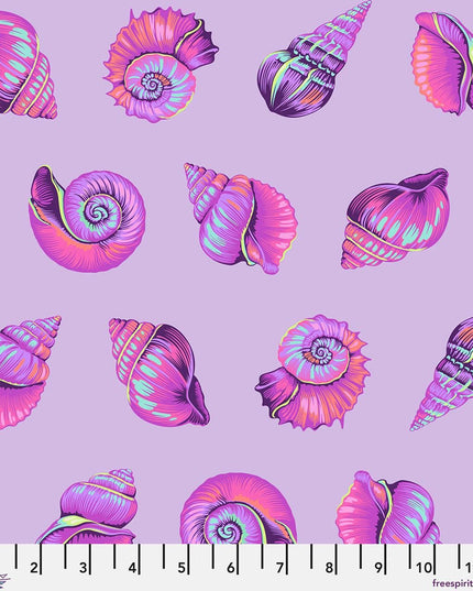 PRE-ORDER, Tula Pink Floral Reef Lil Shelly Ultraviolet PWTP266, Free Spirit Fabric, 100% Cotton Fabric, April 2026 Release