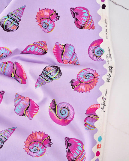 PRE-ORDER, Tula Pink Floral Reef Lil Shelly Ultraviolet PWTP266, Free Spirit Fabric, 100% Cotton Fabric, April 2026 Release