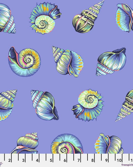PRE-ORDER, Tula Pink Floral Reef Lil Shelly Marine PWTP266, Free Spirit Fabric, 100% Cotton Fabric, April 2026 Release