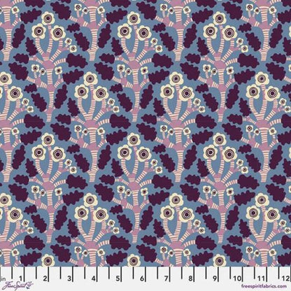 Monika Forsberg The City of Dreams Angel Blue PWMF052, Free Spirit Fabric, 100% Cotton Fabric, Sold by the Half Yard