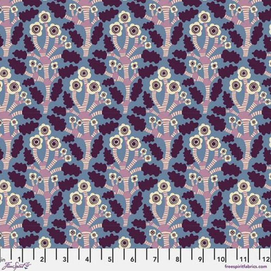 Monika Forsberg The City of Dreams Angel Blue PWMF052, Free Spirit Fabric, 100% Cotton Fabric, Sold by the Half Yard
