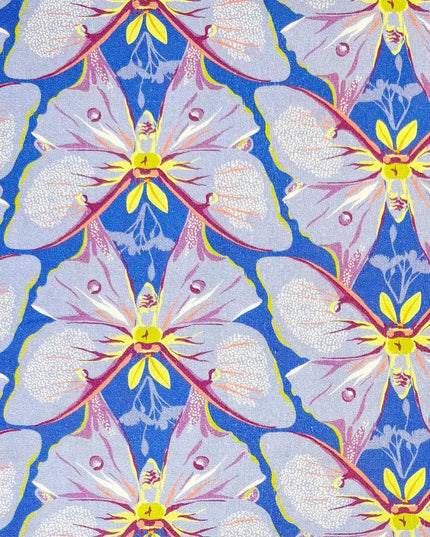 Tamara Kate, Insectarium Periwinkle Luna Fabric, 100% Quilters Cotton, Windham, butterfly fabric, Sold by the Half Yard