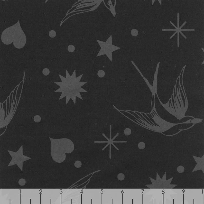 Tula Pink Linework - Fairy Flakes - Ink - PWTP157.INK - Sold by the Half Yard