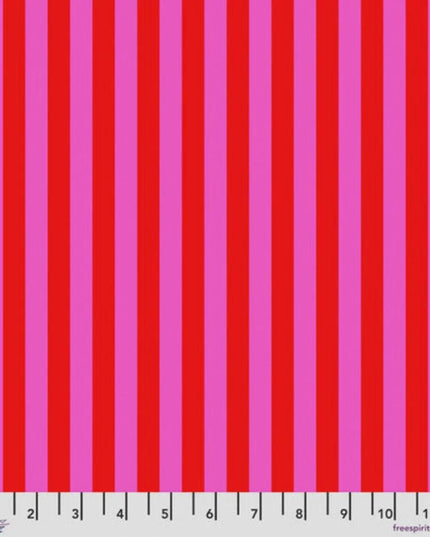 Tent Stripe Peony True Colors - Tula Pink - 100% Quilters Cotton - Sold by the Half Yard