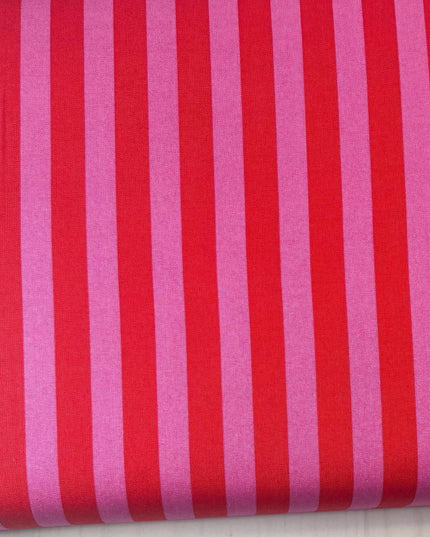 Tent Stripe Peony True Colors - Tula Pink - 100% Quilters Cotton - Sold by the Half Yard