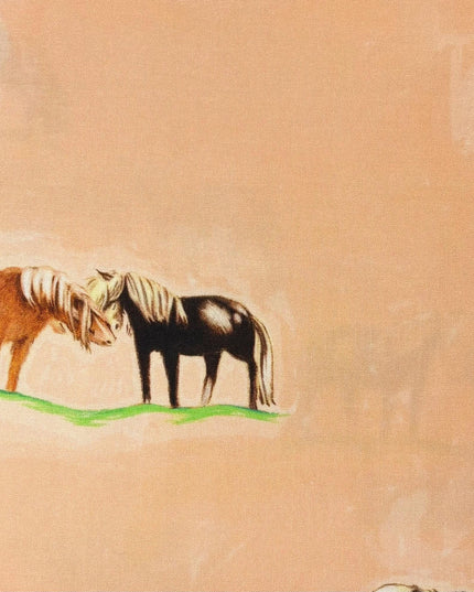 Ponies - Peach, 54253D-4, Heather Ross, By Hand, Windham Fabrics, Quilting Fabric, Nursery Decor, Cotton Fabric, Fabric By The Half Yard
