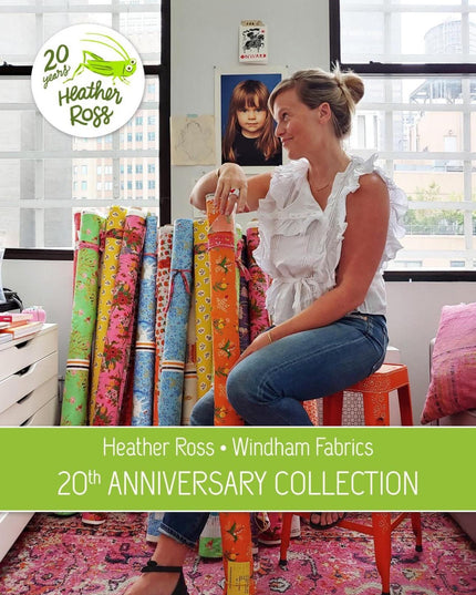 OOP Heather Ross Far Far Away Reprint Windham Fabrics - 39657-7 Orange Unicorns | Sold by the Fat Quarter