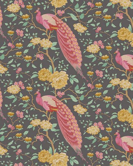 Tilda Fabric, Chic Escape Collection, Peacock Tree Grey, 100455, Sold by the Fat Quarter