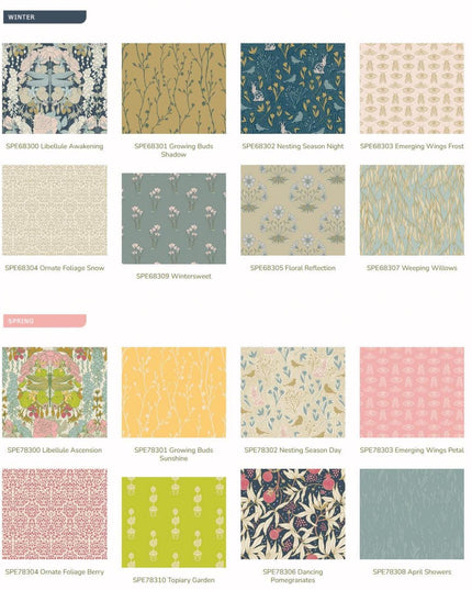AGF Fabric | Libellule in Awakening | AGF Spring Equinox  | Sold by the Half Yard | Nesting Season | Katie O’Shea