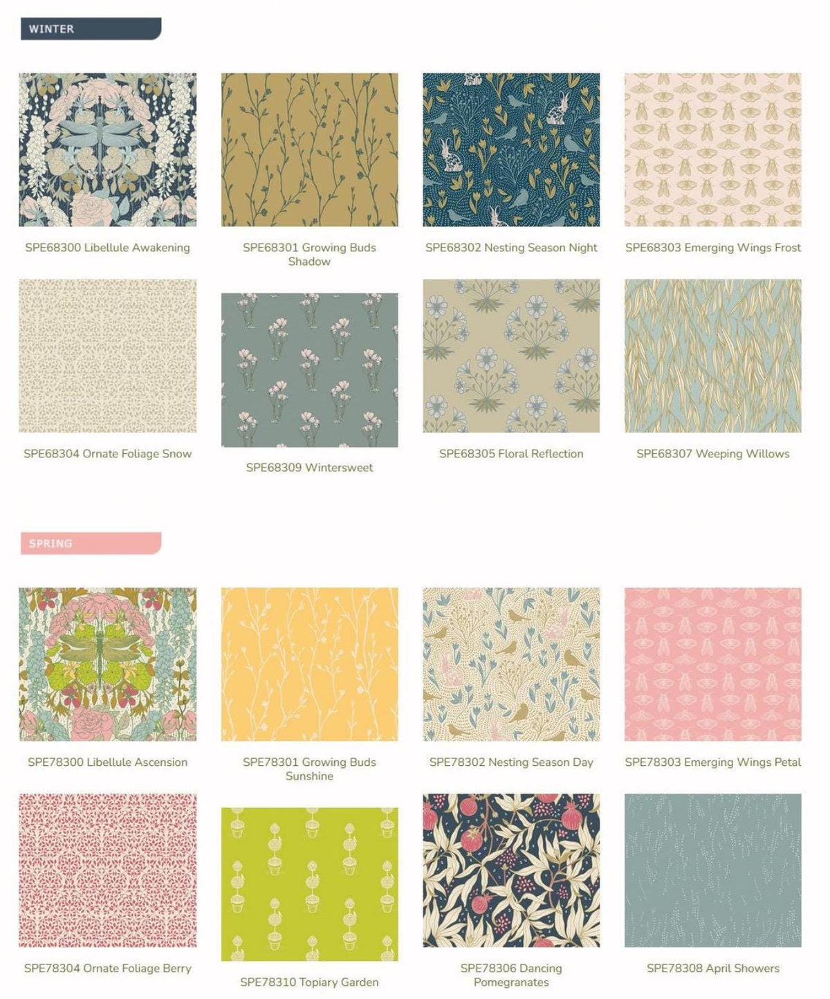AGF Fabric | Libellule in Awakening | AGF Spring Equinox | Sold by the Half Yard | Nesting Season | Katie O’Shea