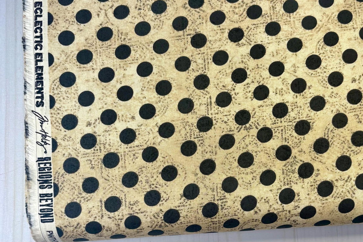 Neutral - Hocus Pocus Polka Dot- Regions Beyond Halloween - Tim Holtz Eclectic Elements - FreeSpirit PWTH153.neutral - Sold by Half Yard