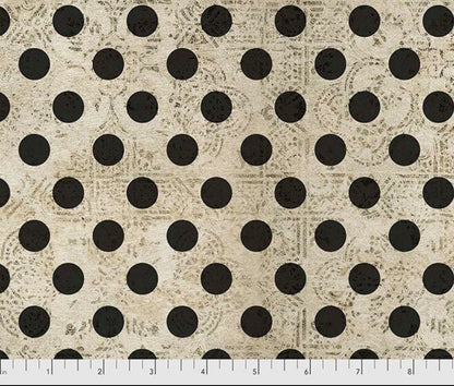Neutral - Hocus Pocus Polka Dot- Regions Beyond Halloween - Tim Holtz Eclectic Elements - FreeSpirit PWTH153.neutral - Sold by Half Yard