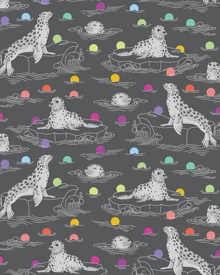 Seal the Deal - Carbon - Tula Pink True Colors Graywork, Free Spirit Fabrics, Sold by the Half Yard
