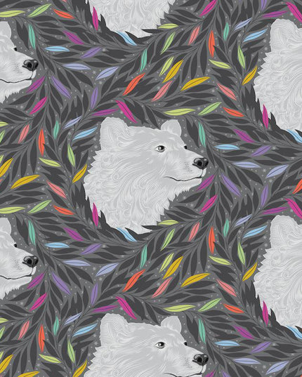 Just Bearly - Carbon - Tula Pink True Colors Graywork, Free Spirit Fabrics, Sold by the Half Yard