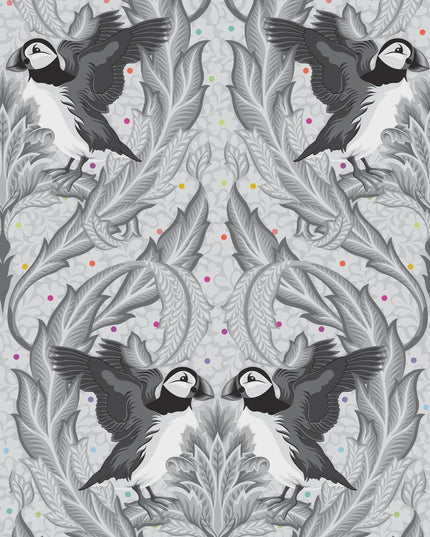 Huffin & Puffin - Whisper - Tula Pink True Colors Graywork, Free Spirit Fabrics, Sold by the Half Yard