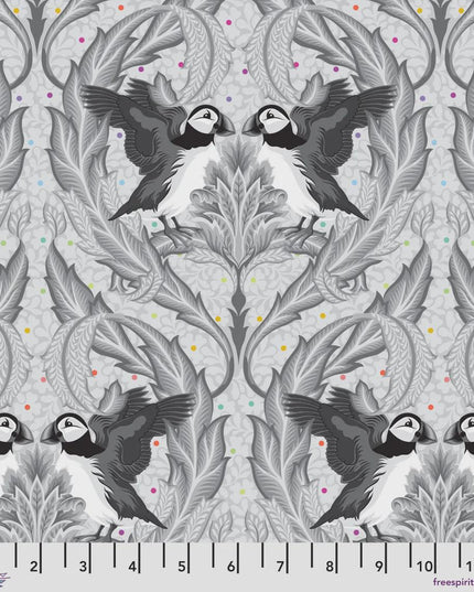 Huffin & Puffin - Whisper - Tula Pink True Colors Graywork, Free Spirit Fabrics, Sold by the Half Yard