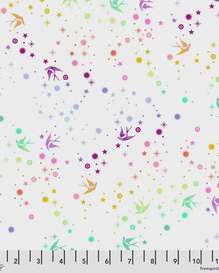 Fairy Dust in White (pwtp133.white) | Tula's True Colors | Tula Pink | Free Spirit | fciz91 - fdo9ud - fsgyr | Sold by the Half Yard