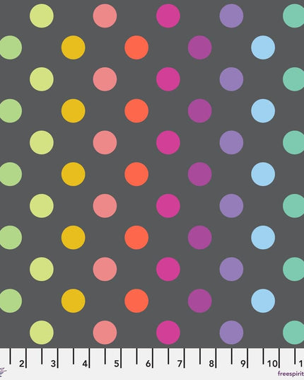 Graywork Disco Poms Carbon by Tula Pink for Free Spirit Fabrics PWTP262.CARBON, Sold by Half Yard