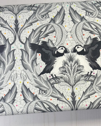 Huffin & Puffin - Whisper - Tula Pink True Colors Graywork, Free Spirit Fabrics, Sold by the Half Yard
