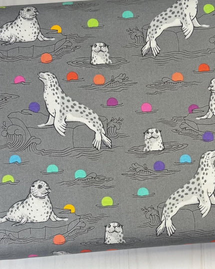 Seal the Deal - Carbon - Tula Pink True Colors Graywork, Free Spirit Fabrics, Sold by the Half Yard