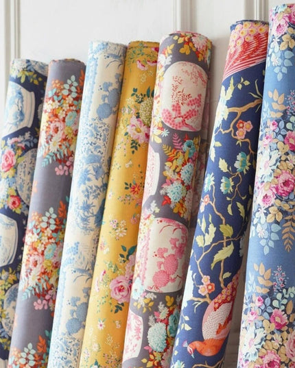 Tilda Fabric, Chic Escape Collection, Peacock Tree Grey, 100455, Sold by the Fat Quarter