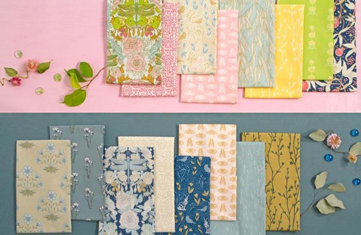 AGF Fabric | Libellule in Awakening | AGF Spring Equinox | Sold by the Half Yard | Nesting Season | Katie O’Shea