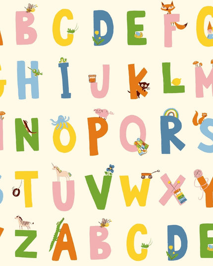 PRE-ORDER - JUNE 2026 || Windham Fabrics - Heather Ross - Heather Ross Favorites - Alphabet in Cream - Sold by Half Yard
