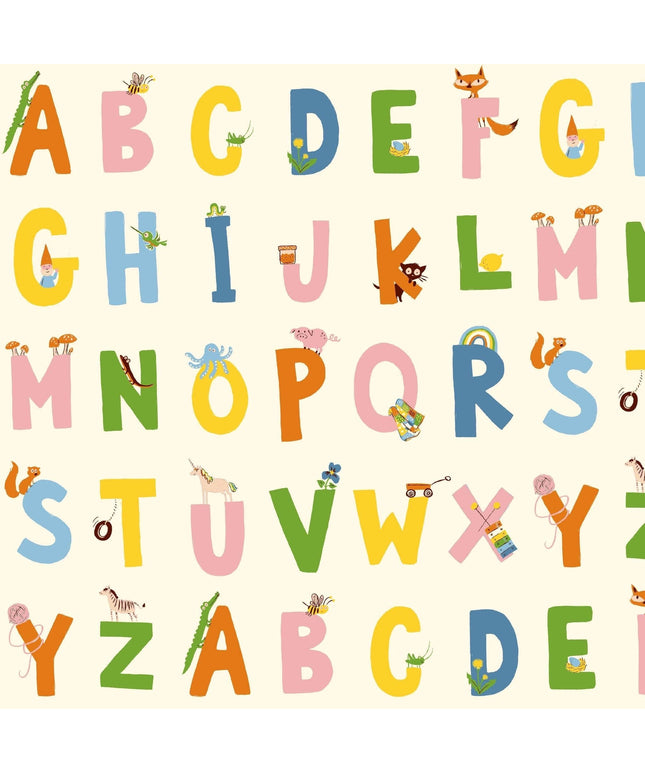 PRE-ORDER - JUNE 2026 || Windham Fabrics - Heather Ross - Heather Ross Favorites - Alphabet in Cream - Sold by Half Yard