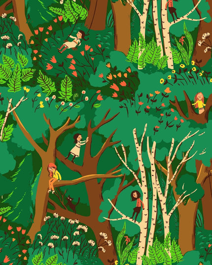 PRE-ORDER June 2026 || Windham Fabrics - Heather Ross - Heather Ross Favorites - Climbing Trees in Jade - Sold by Half Yard