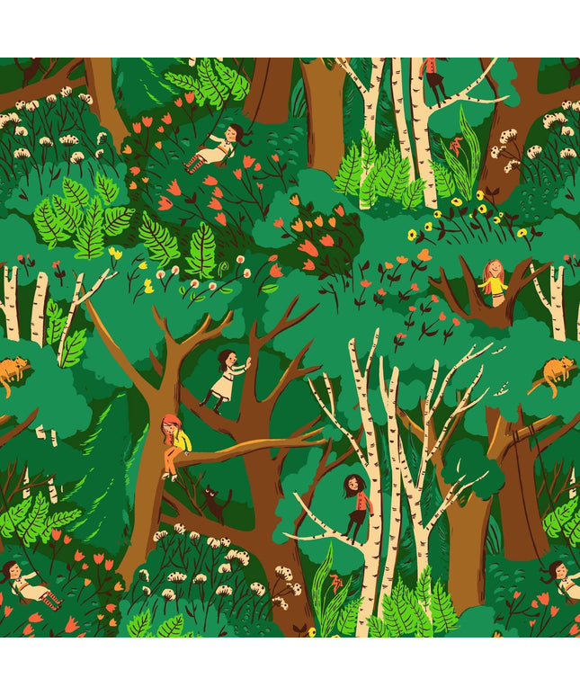 PRE-ORDER June 2026 || Windham Fabrics - Heather Ross - Heather Ross Favorites - Climbing Trees in Jade - Sold by Half Yard