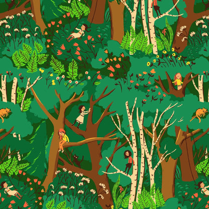 In Stock! Windham Fabrics - Heather Ross - Heather Ross Favorites - Climbing Trees in Jade - Sold by Half Yard