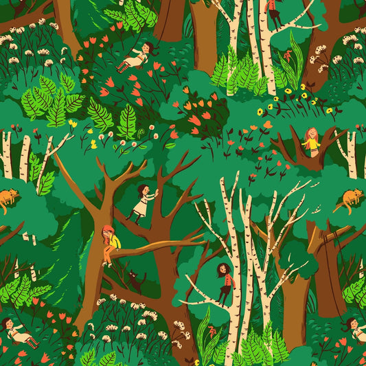 In Stock! Windham Fabrics - Heather Ross - Heather Ross Favorites - Climbing Trees in Jade - Sold by Half Yard