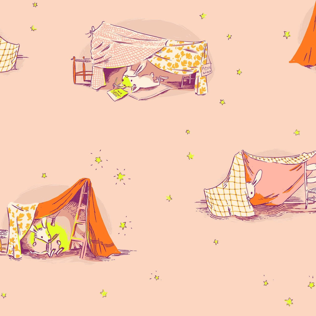 In Stock! Windham Fabrics - Heather Ross - Heather Ross Favorites - Quilt Tent in Blush - Sold by Half Yard