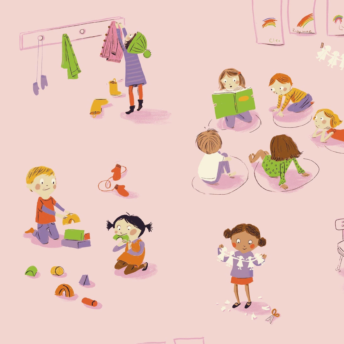 In Stock! Windham Fabrics - Heather Ross - Heather Ross Favorites - Kindergarten in Pink - Sold by Half Yard