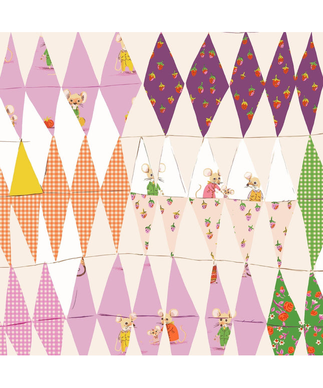 PRE-ORDER June 2026 || Windham Fabrics - Heather Ross - Heather Ross Favorites - Trixie Collage in Blush - Sold by Half Yard