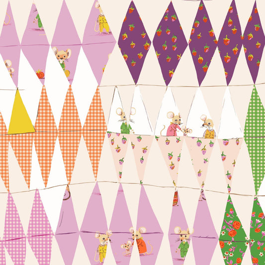 In Stock! Windham Fabrics - Heather Ross - Heather Ross Favorites - Trixie Collage in Blush - Sold by Half Yard