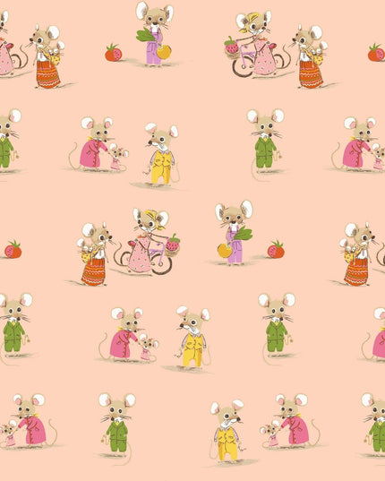 PRE-ORDER June 2026 || Windham Fabrics - Heather Ross - Heather Ross Favorites - Country Mouse / City Mouse in Blush - Sold by Half Yard