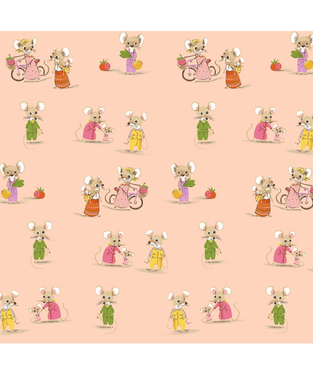 PRE-ORDER June 2026 || Windham Fabrics - Heather Ross - Heather Ross Favorites - Country Mouse / City Mouse in Blush - Sold by Half Yard