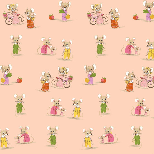 In Stock! Windham Fabrics - Heather Ross - Heather Ross Favorites - Country Mouse / City Mouse in Blush - Sold by Half Yard
