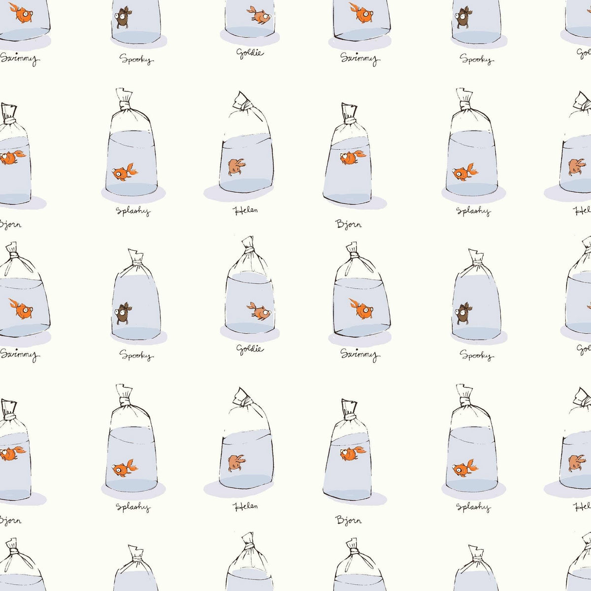 In Stock! Windham Fabrics - Heather Ross - Heather Ross Favorites - Goldfishes in Bags - Sold by Half Yard